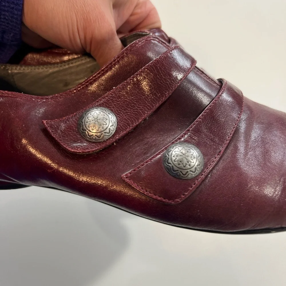 Red Leather Loafers with Vintage Charm and Sturdy Sole